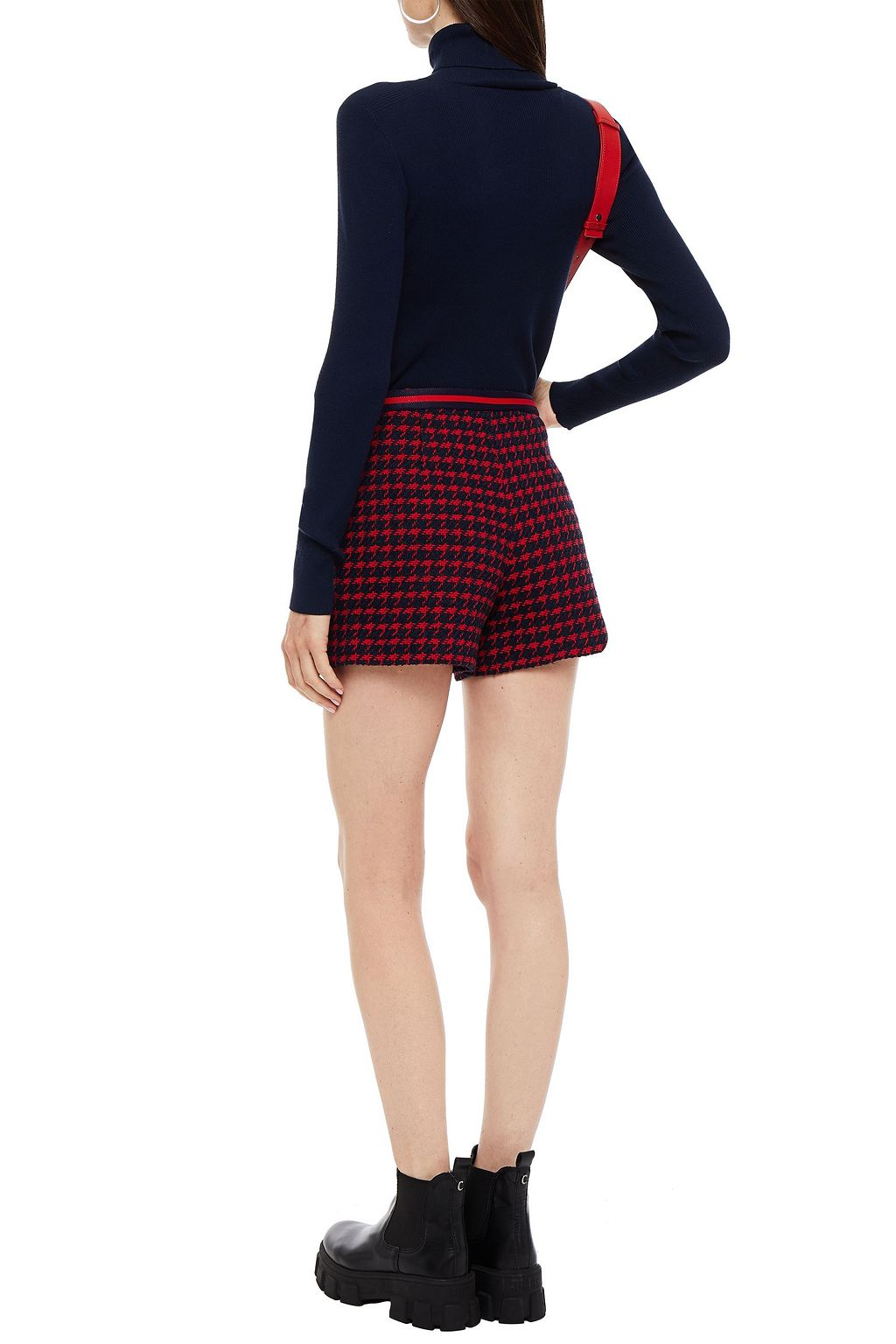 CLAUDIE PIERLOT Elyne houndstooth cotton-blend tweed shorts
