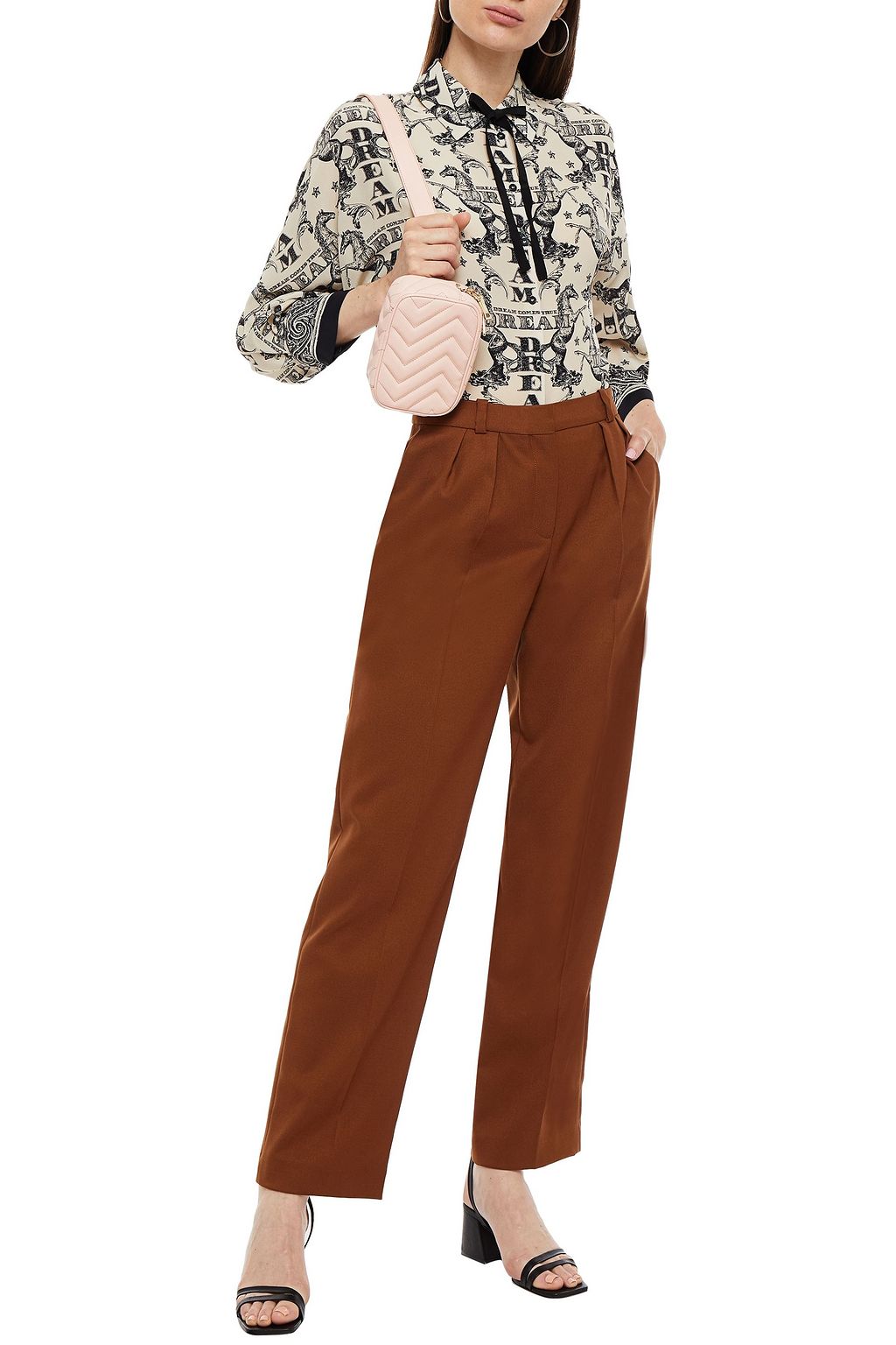 CLAUDIE PIERLOT Prussebis pleated drill straight-leg pants