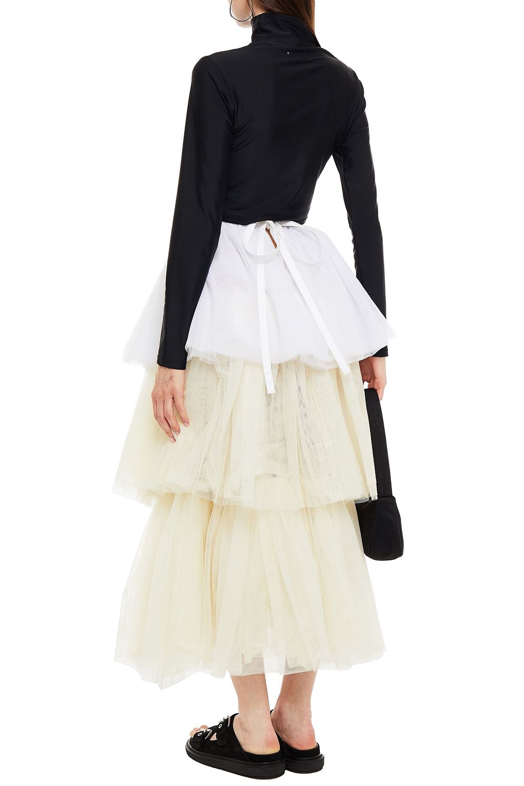 MM6 MAISON MARGIELA Tiered two-tone tulle midi skirt