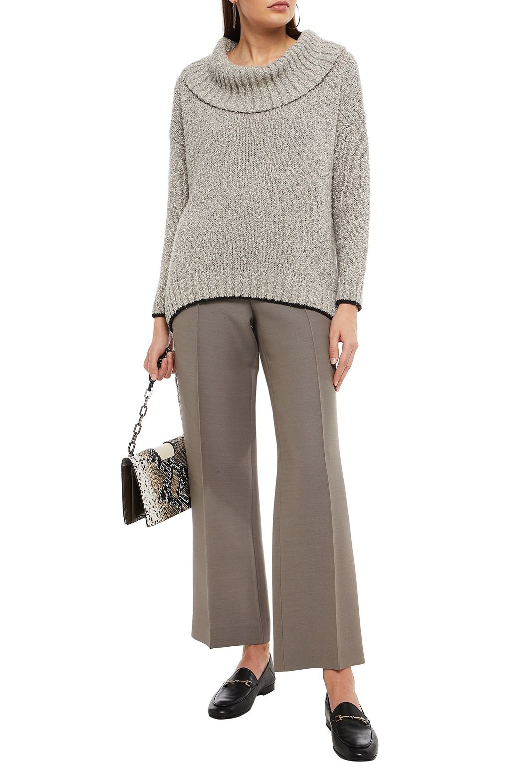 GENTRYPORTOFINO Mélange cotton-blend sweater
