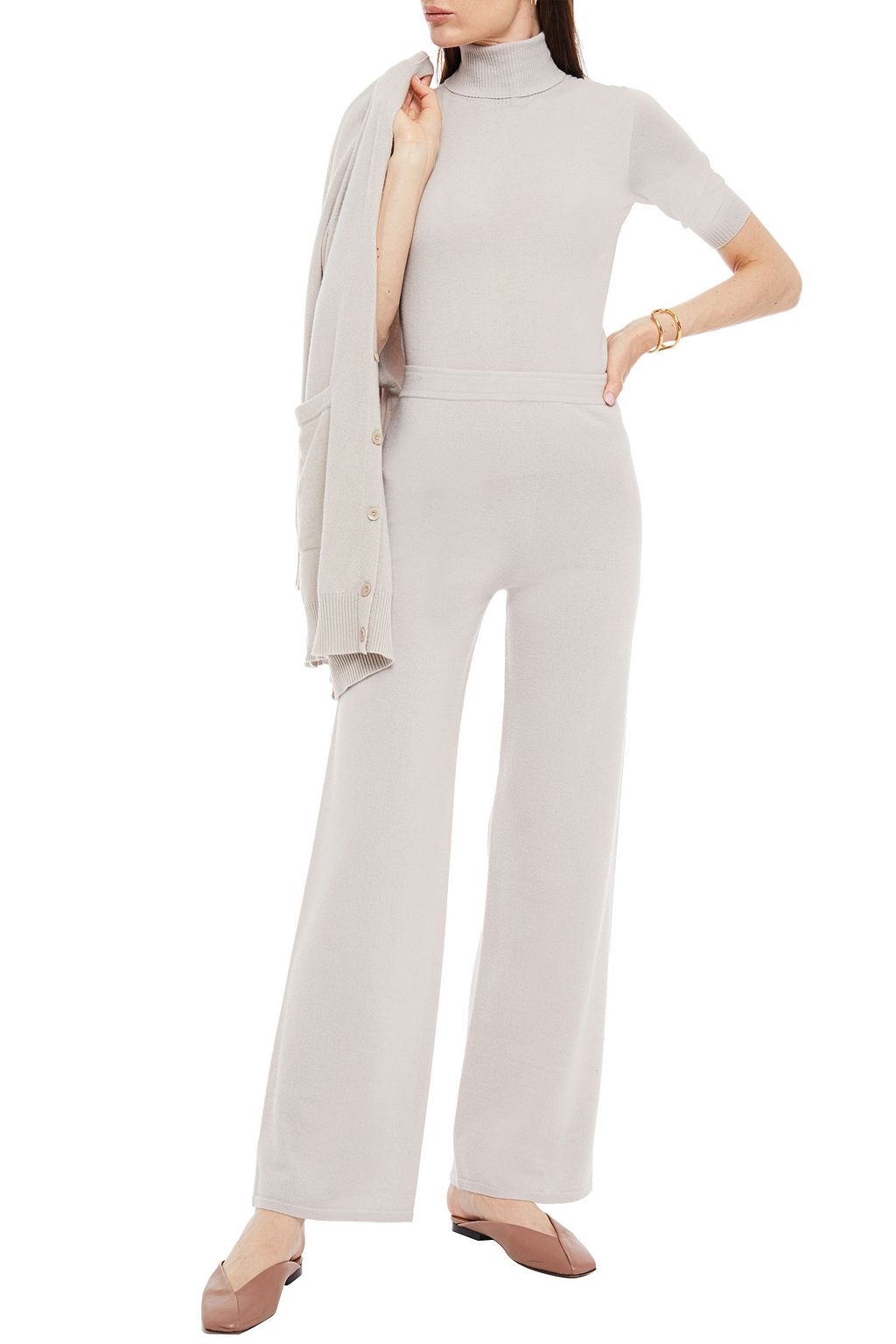GENTRYPORTOFINO Wool and cashmere-blend wide-leg pants