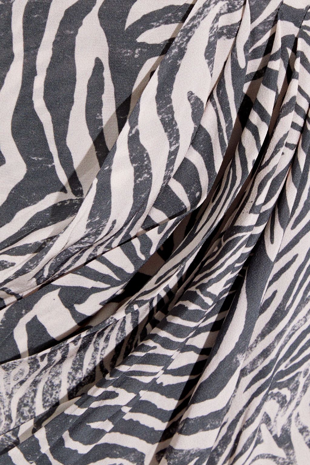 IRO Siowa draped zebra-print crepe de chine mini skirt