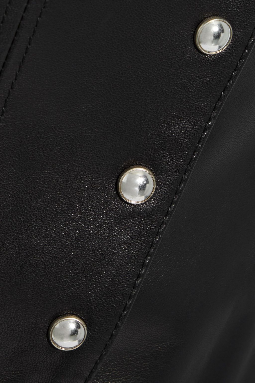 IRO Unga button-detailed leather mini skirt