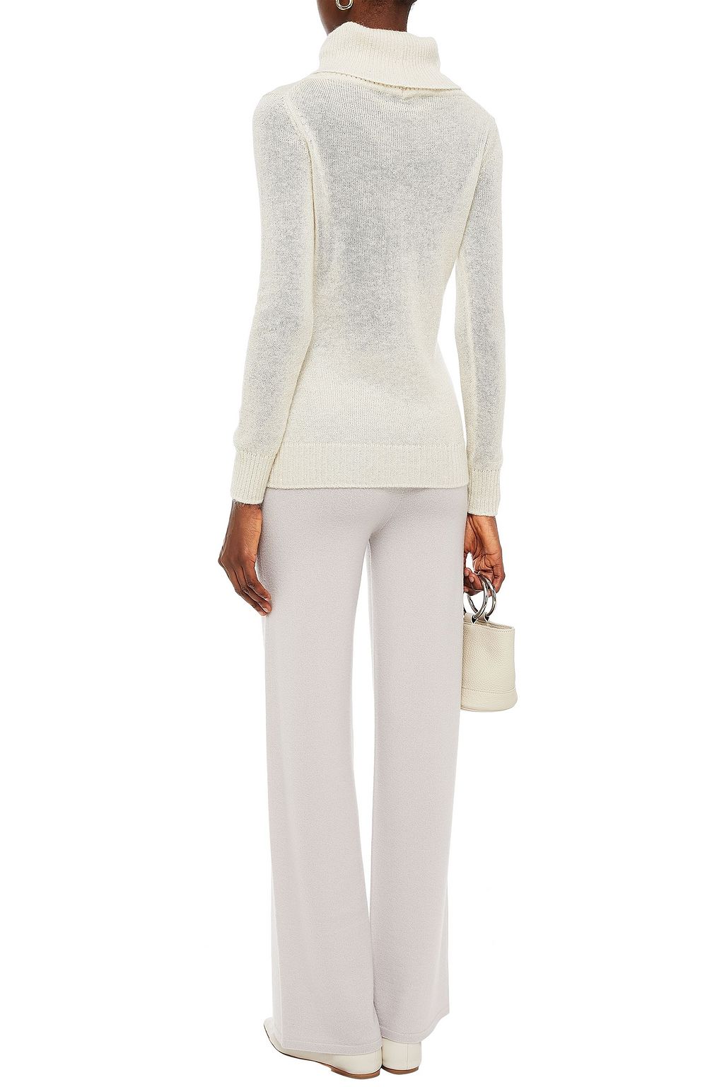 GENTRYPORTOFINO Fringed metallic cable-knit wool-blend sweater