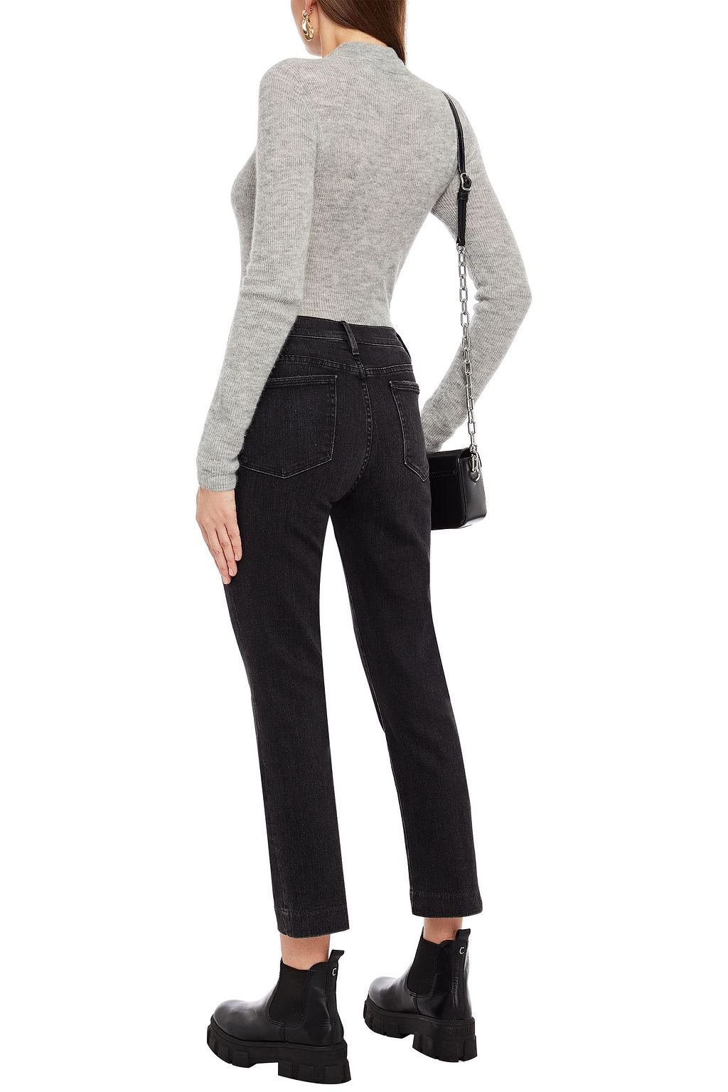 IRO Eliza melierter Rollkragenpullover aus Rippstrick