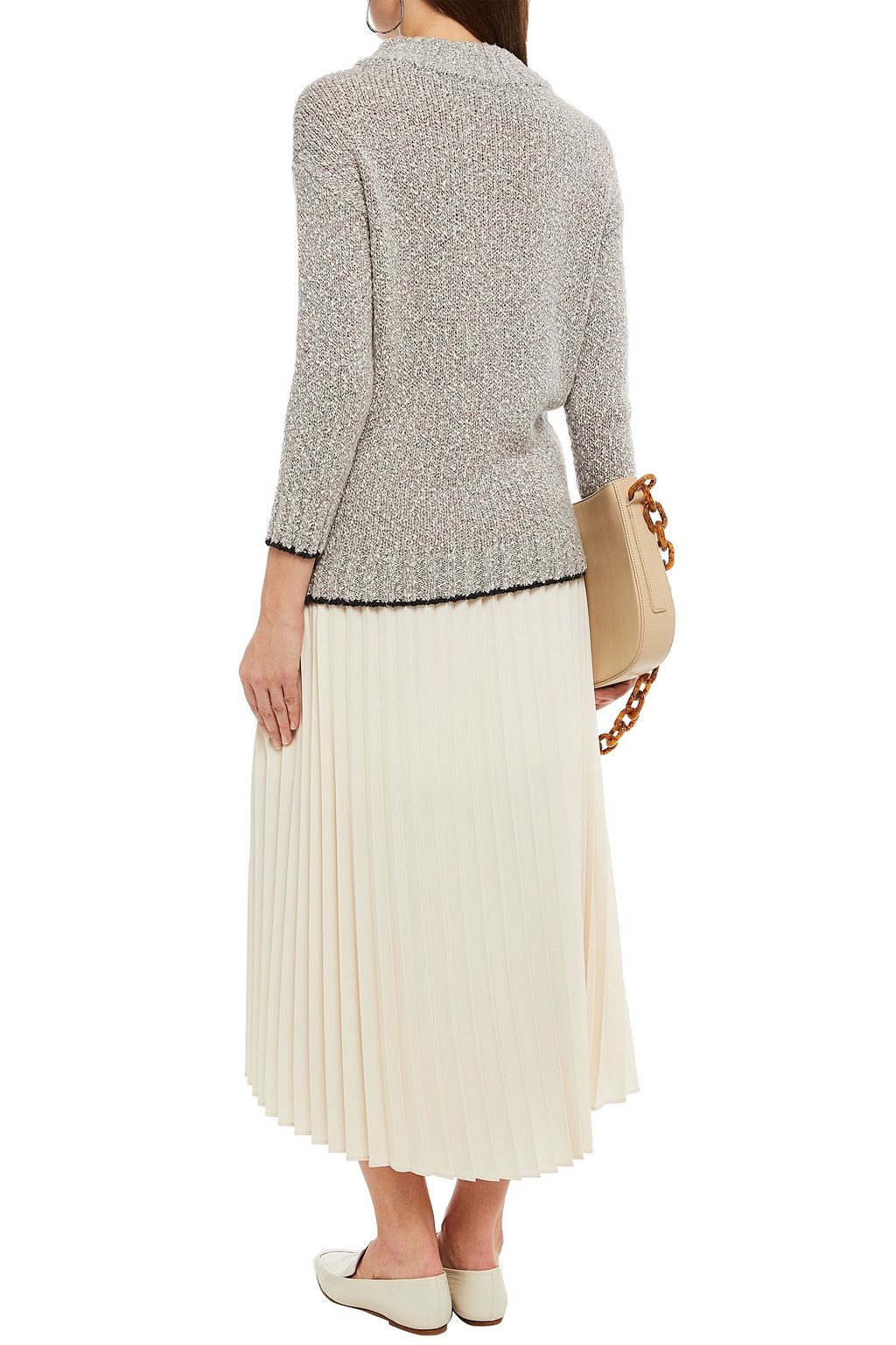 GENTRYPORTOFINO Mélange cotton-blend sweater