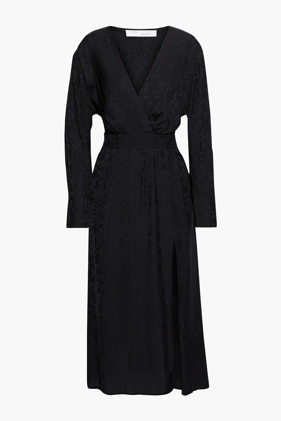 Antero wrap-effect satin-jacquard midi dress