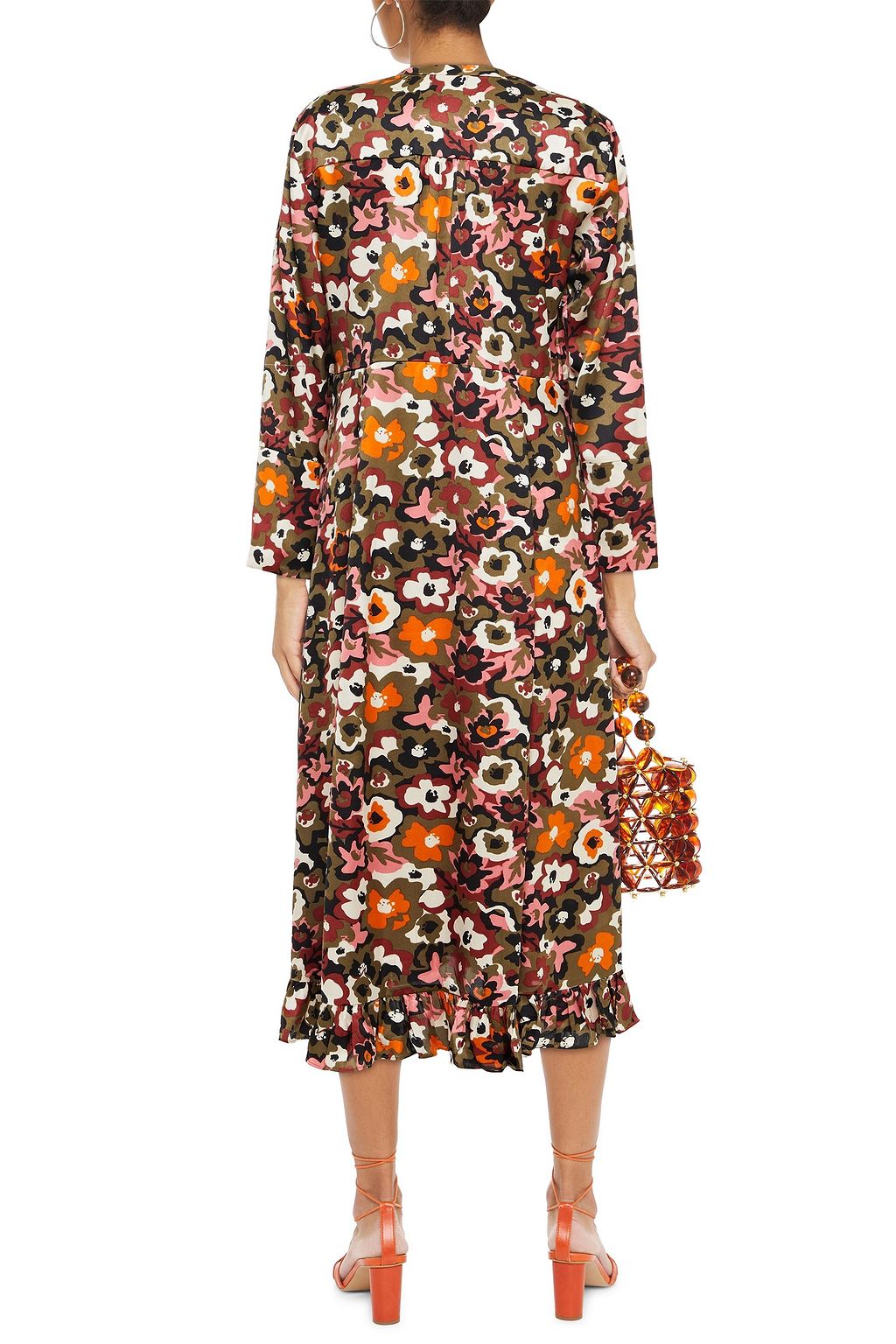 DAY BIRGER ET MIKKELSEN Wrap-effect printed floral-print satin midi dress