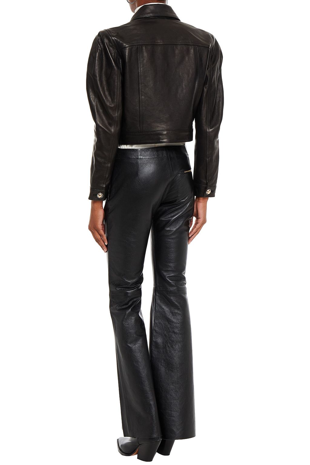IRO Homer Cropped Lederjacke mit Raffung