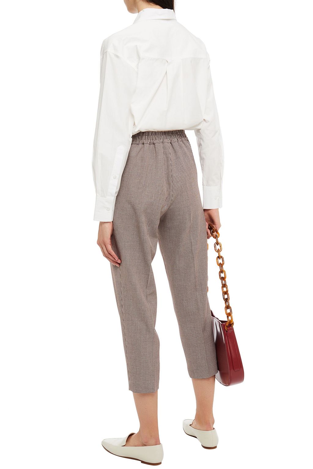 DAY BIRGER ET MIKKELSEN Cropped houndstooth tweed tapered pants