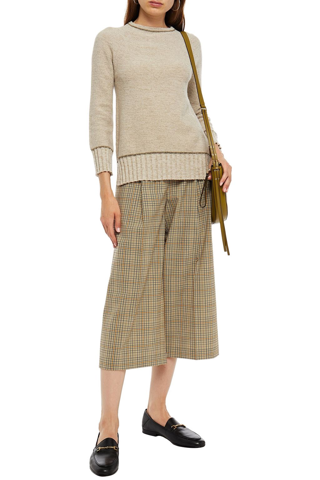 PIAZZA SEMPIONE Metallic mélange wool-blend sweater