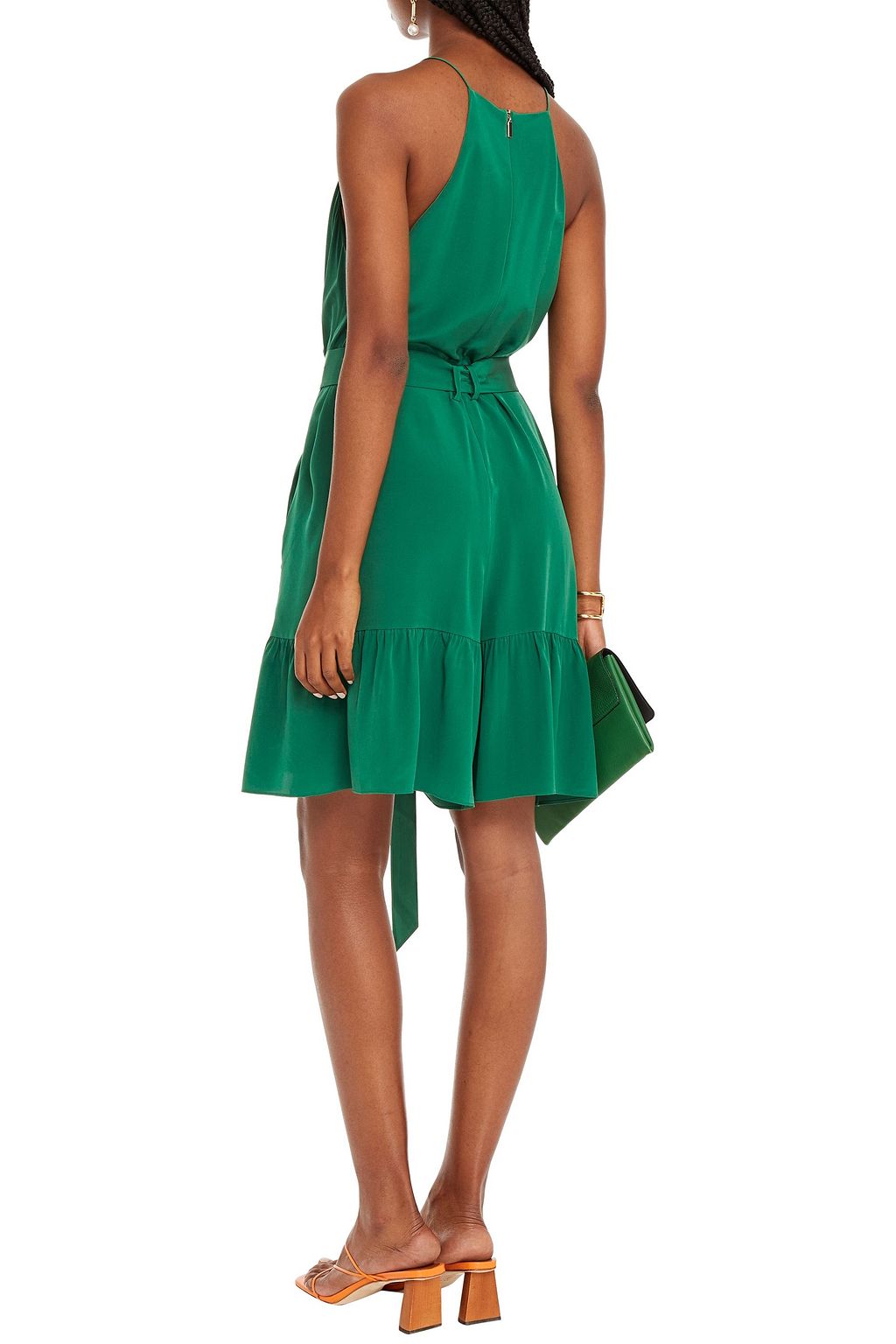 TIBI CDC gathered silk playsuit