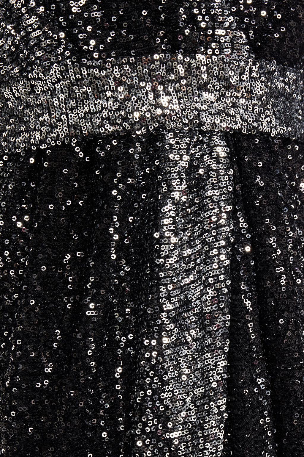MAJE Wrap-effect draped sequined stretch-mesh mini dress