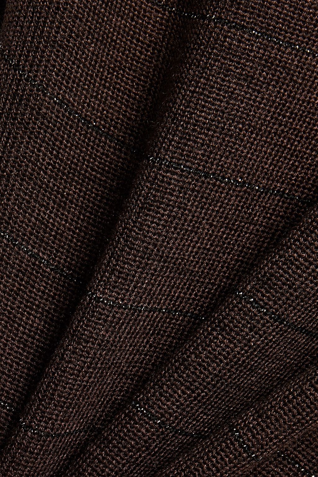 PIAZZA SEMPIONE Metallic striped wool-blend sweater