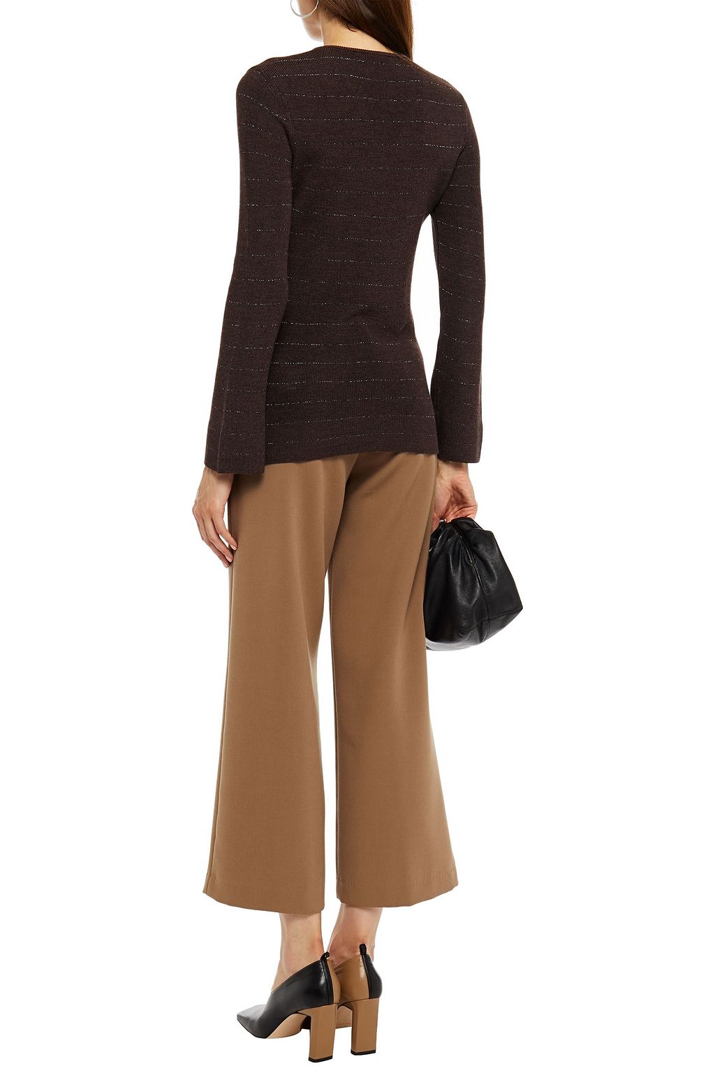 PIAZZA SEMPIONE Metallic striped wool-blend sweater
