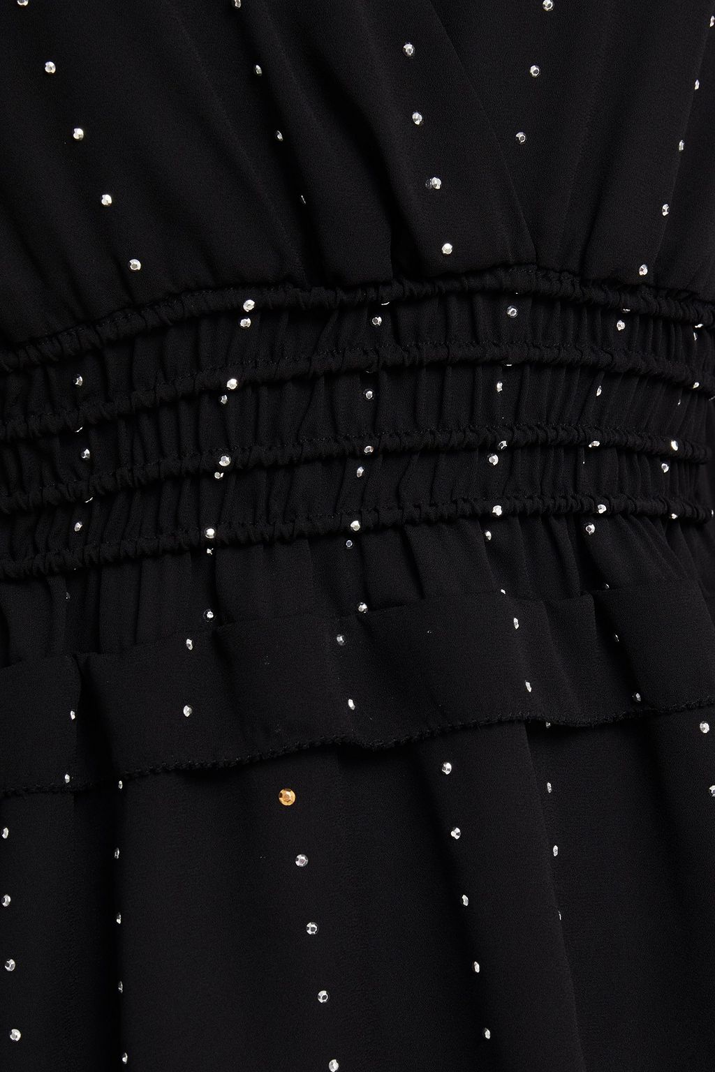 MAJE Wrap-effect shirred studded georgette blouse