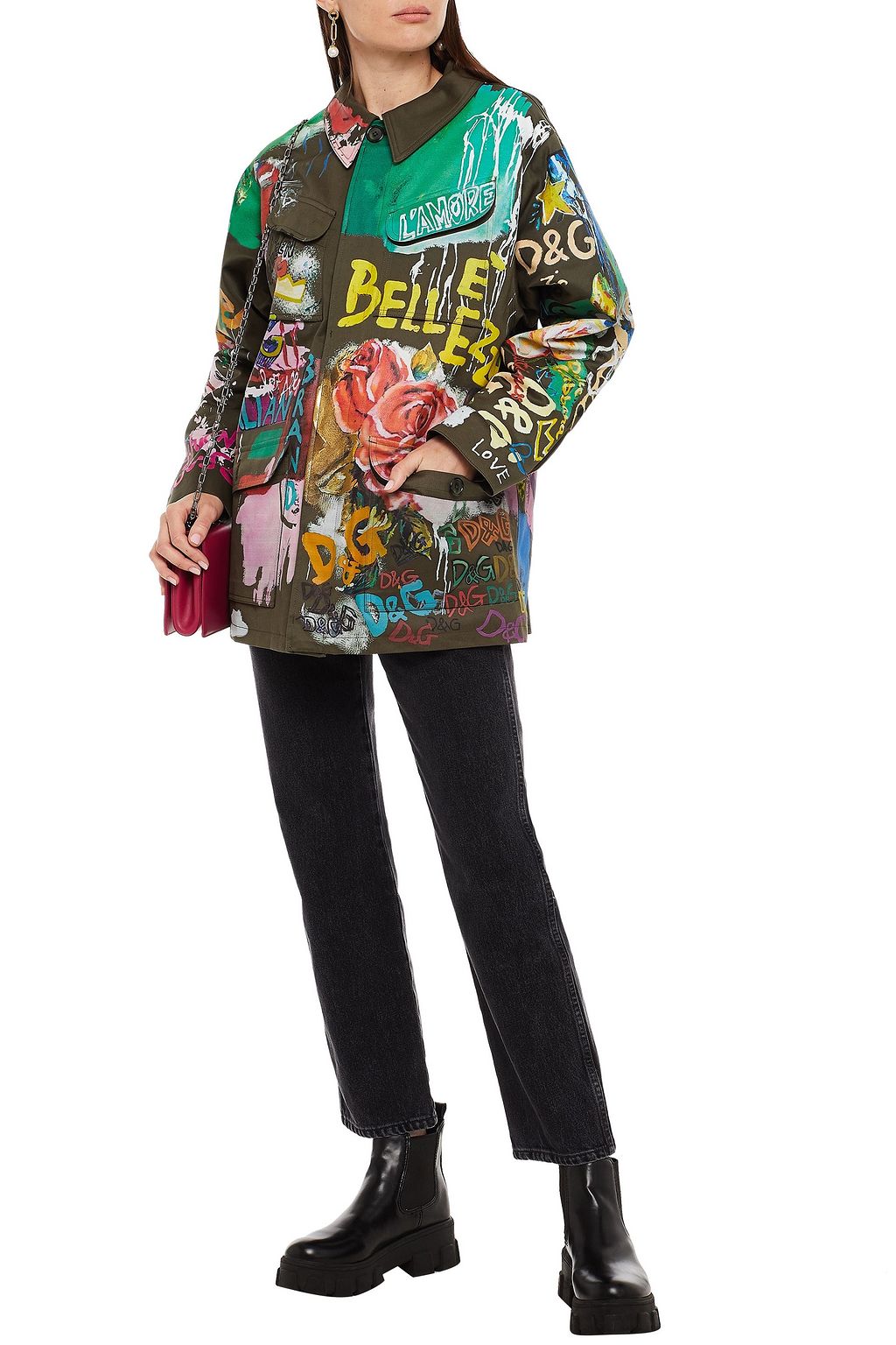 DOLCE&GABBANA Printed cotton-twill jacket