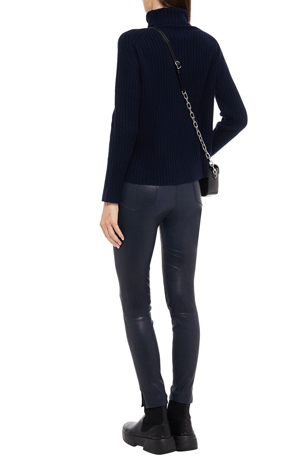 MAJE Ribbed cashmere turtleneck sweater