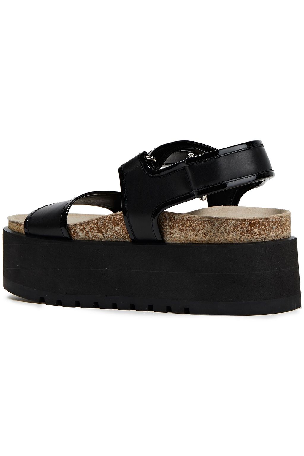 MICHAEL KORS COLLECTION Smooth and patent-leather platform sandals