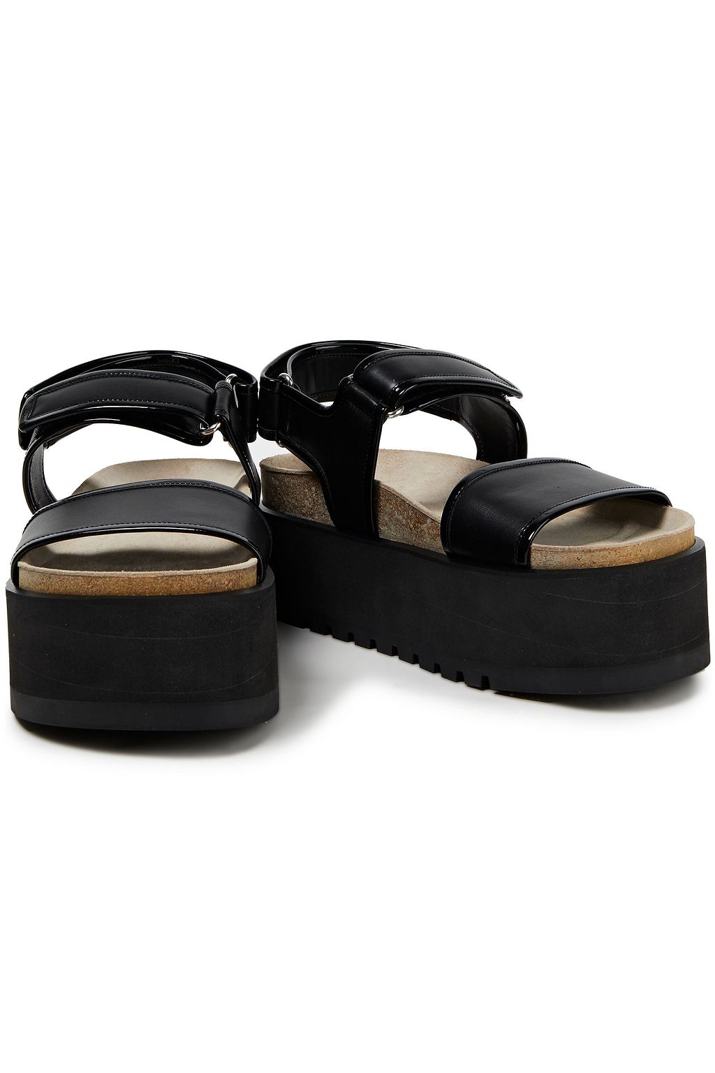 MICHAEL KORS COLLECTION Smooth and patent-leather platform sandals