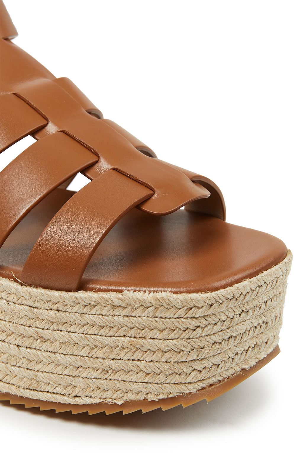MICHAEL KORS COLLECTION Cutout leather espadrille platform sandals