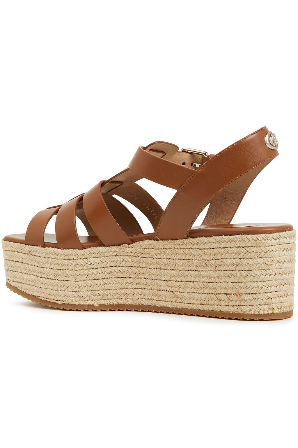MICHAEL KORS COLLECTION Cutout leather espadrille platform sandals