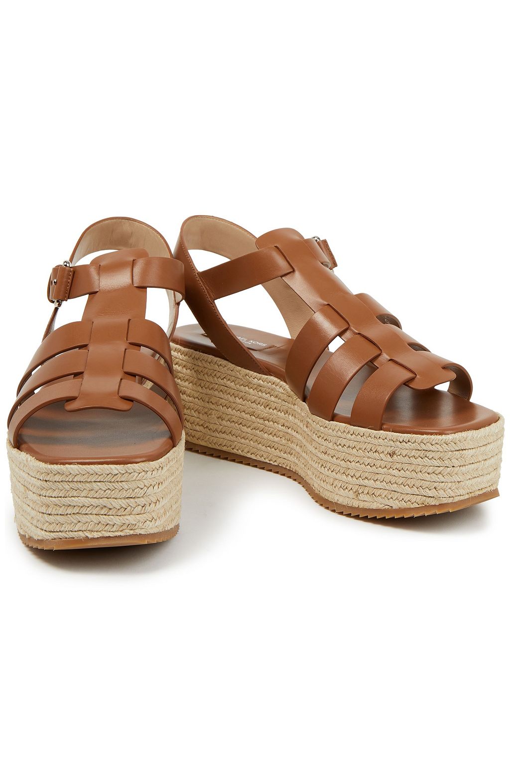 MICHAEL KORS COLLECTION Cutout leather espadrille platform sandals