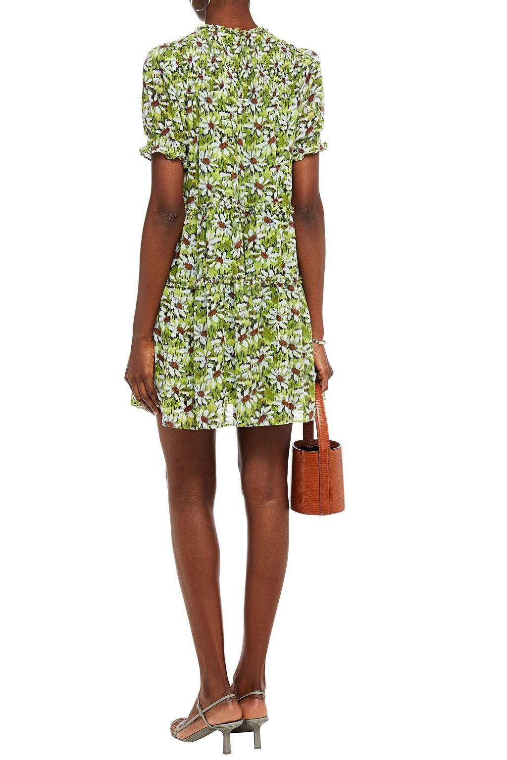 CINQ À SEPT Rika tiered floral-print georgette mini dress