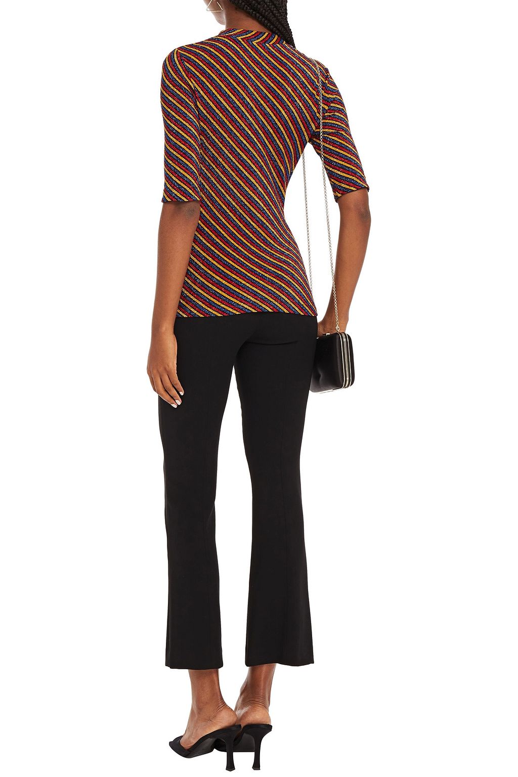 ROSETTA GETTY Striped tinsel top