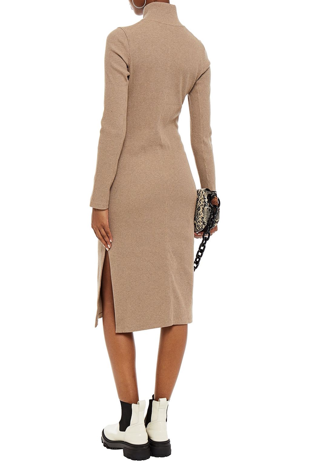 RAG & BONE Ribbed cotton-blend jersey midi dress