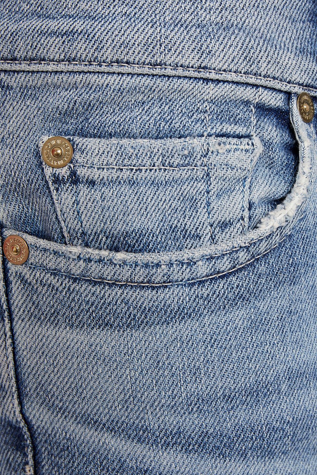 7 FOR ALL MANKIND Cropped faded mid-rise slim-leg jeans