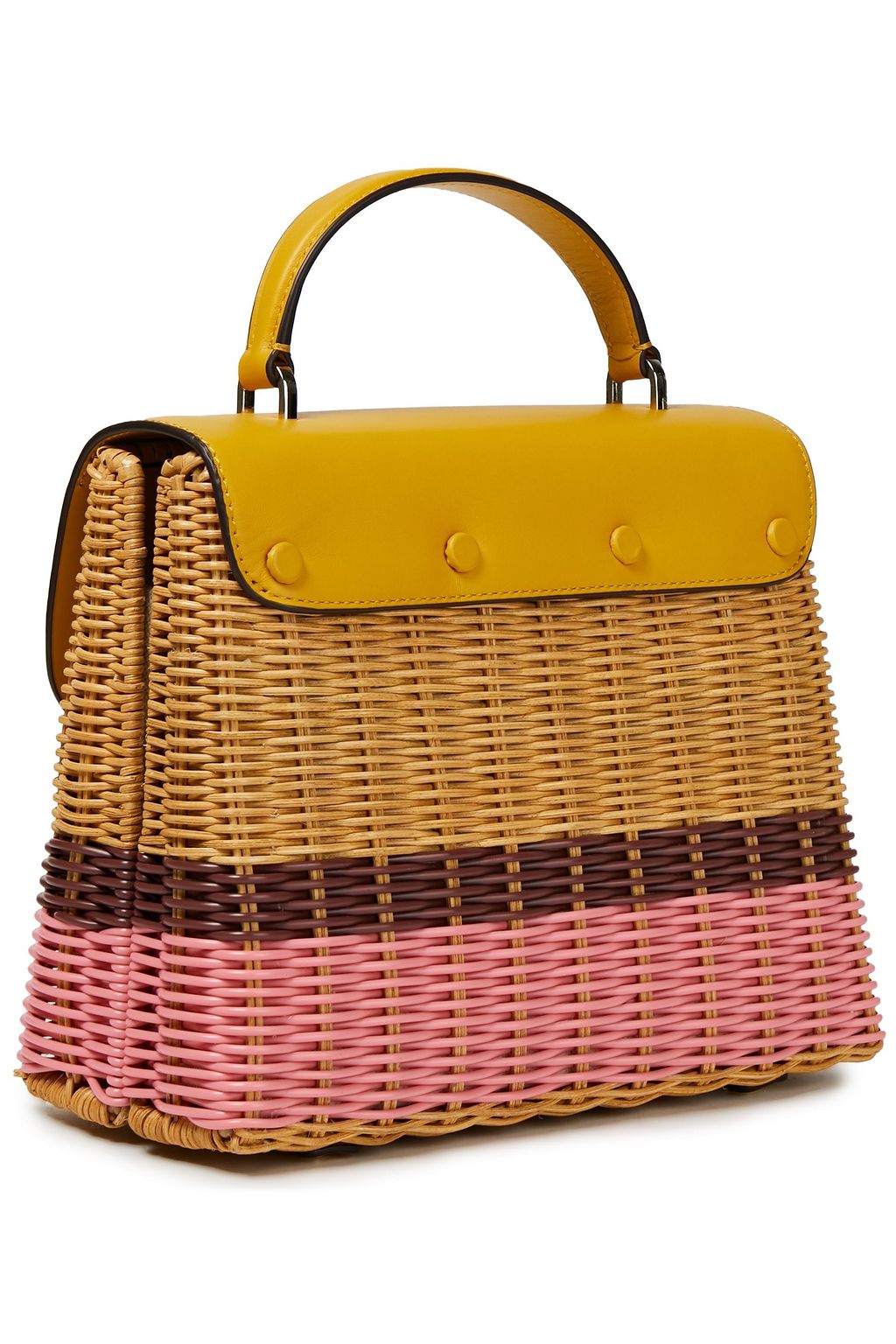KATE SPADE NEW YORK Romy mittelgroße Tote Bag aus Leder und Weidengeflecht mit Streifen