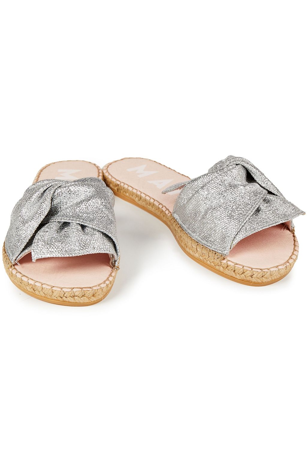 MANEBÍ Knotted metallic canvas slides