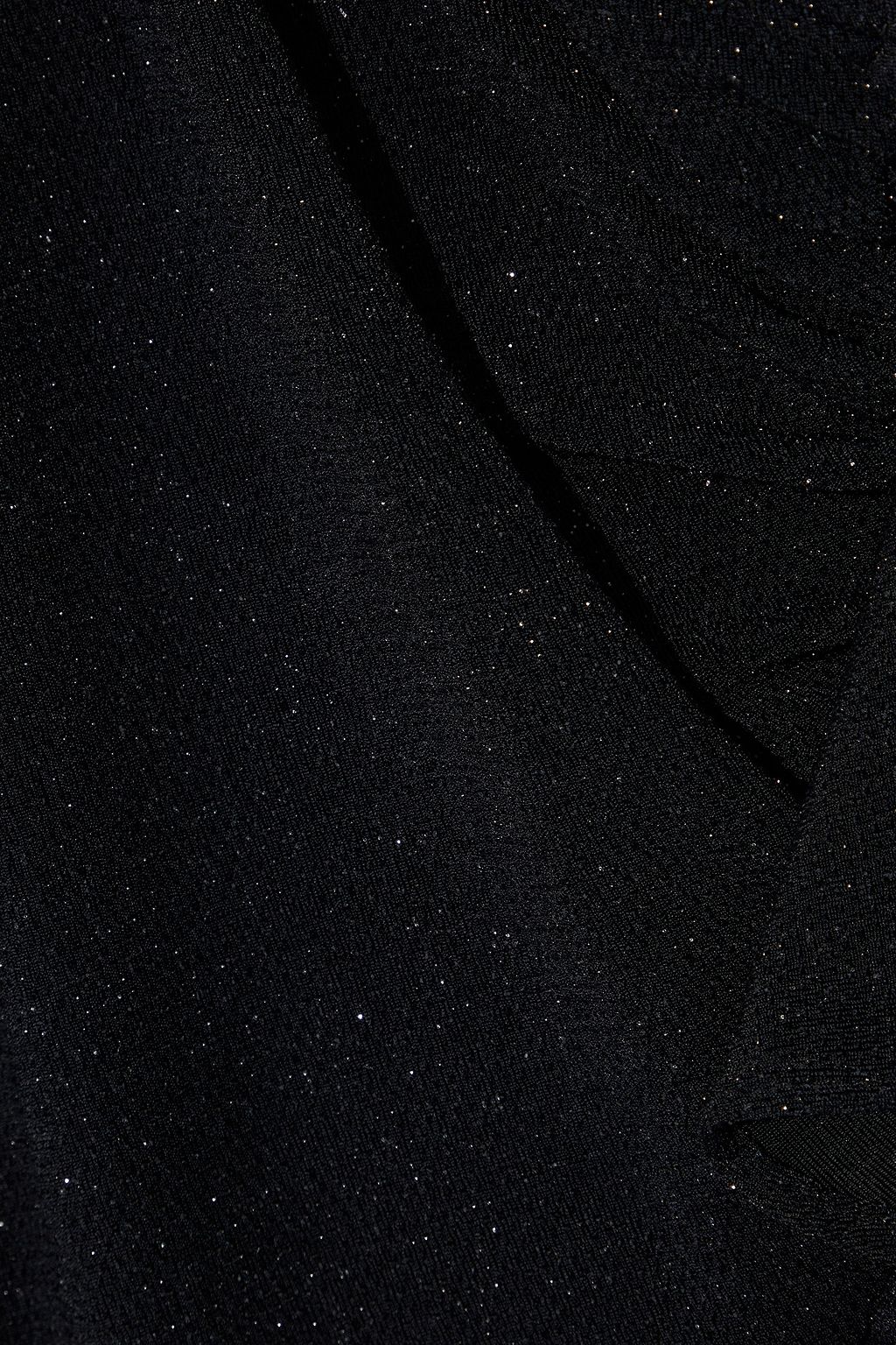 IRO ラップ風 ラッフル付き メタリック ストレッチニット ミニワンピース