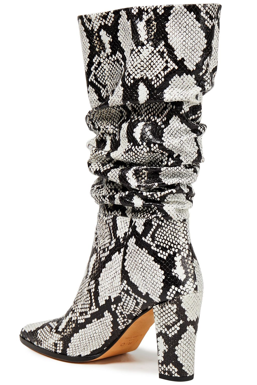 IRO Nagy gathered snake-effect leather boots