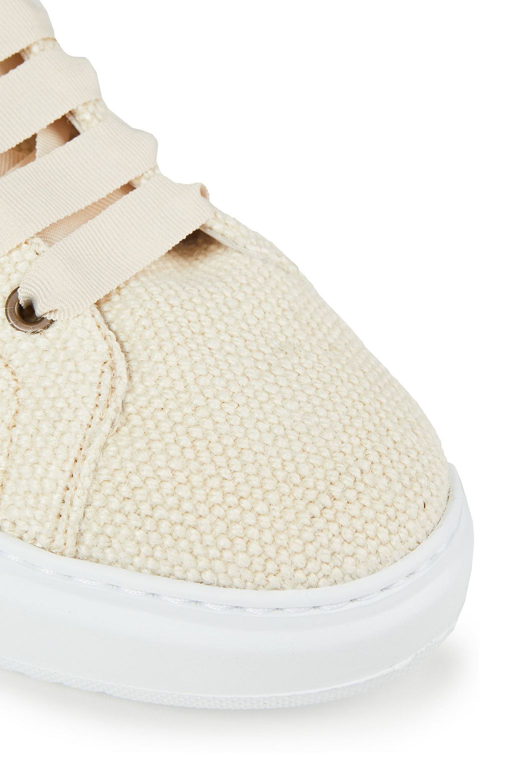MANEBÍ Hamptons leather-trimmed canvas sneakers