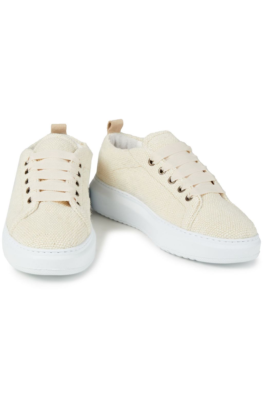 MANEBÍ Hamptons leather-trimmed canvas sneakers