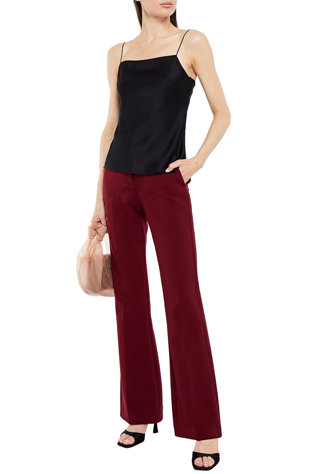 ROSETTA GETTY Draped satin-crepe camisole