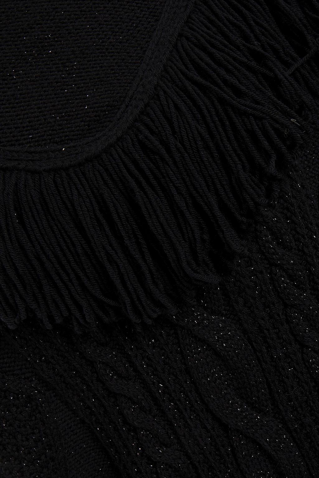 7 FOR ALL MANKIND Fringed metallic cable-knit wool-blend sweater