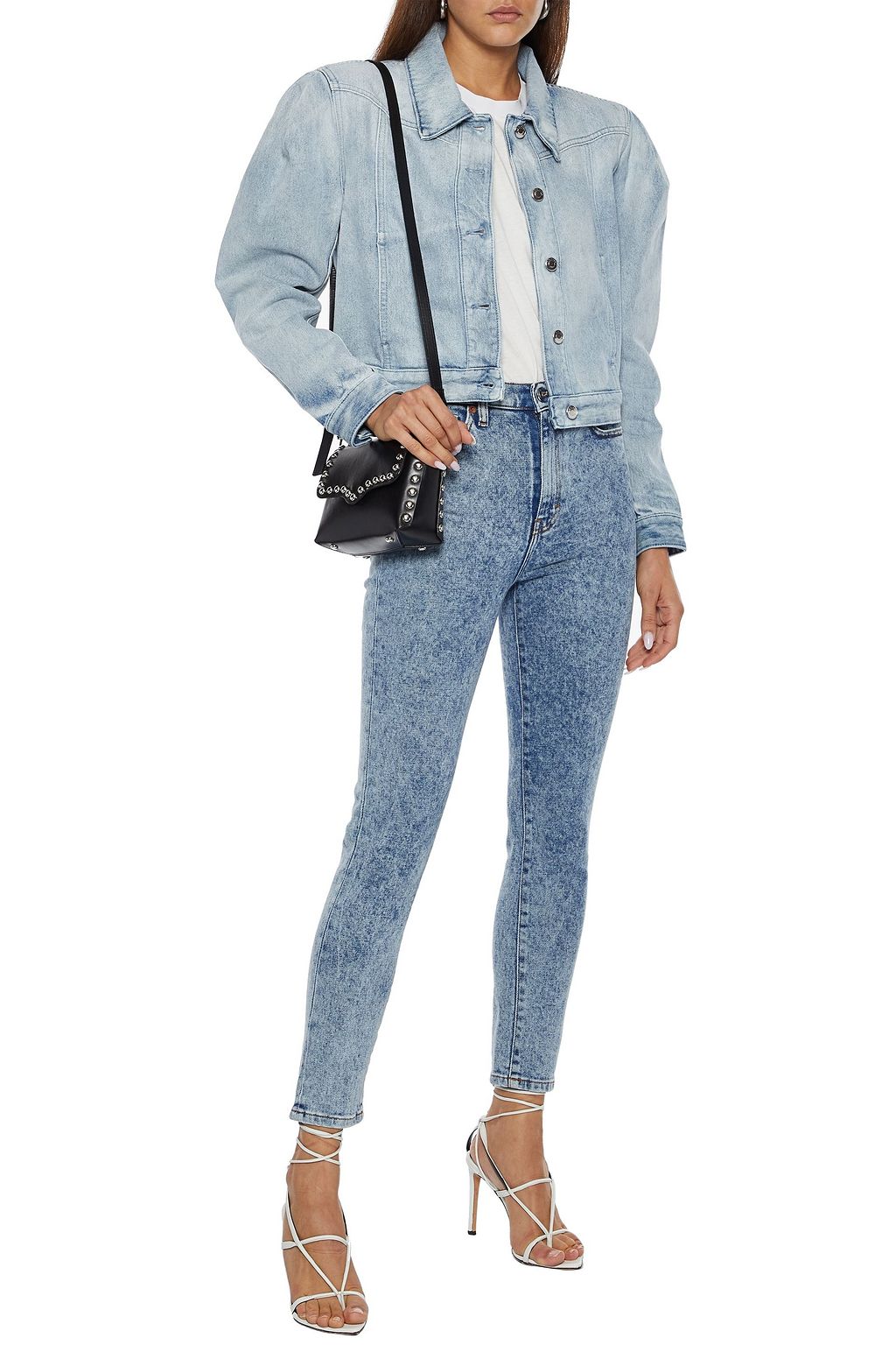 IRO Orkney cropped faded denim jacket