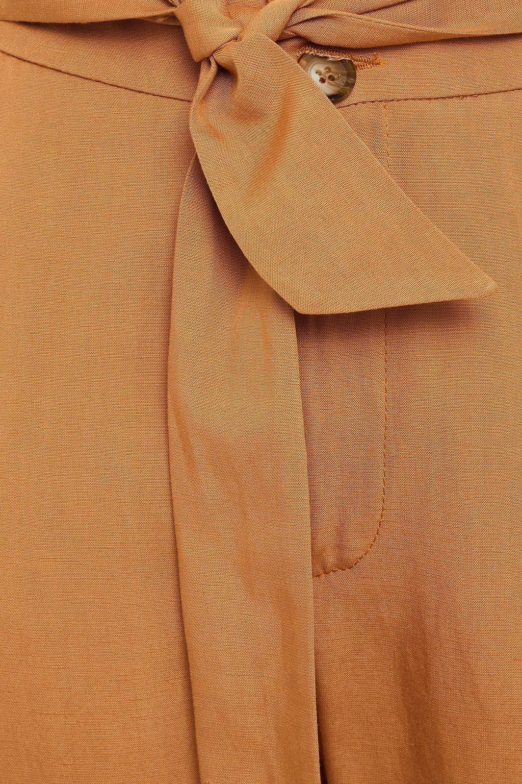 DAY BIRGER ET MIKKELSEN Cropped belted woven straight-leg pants