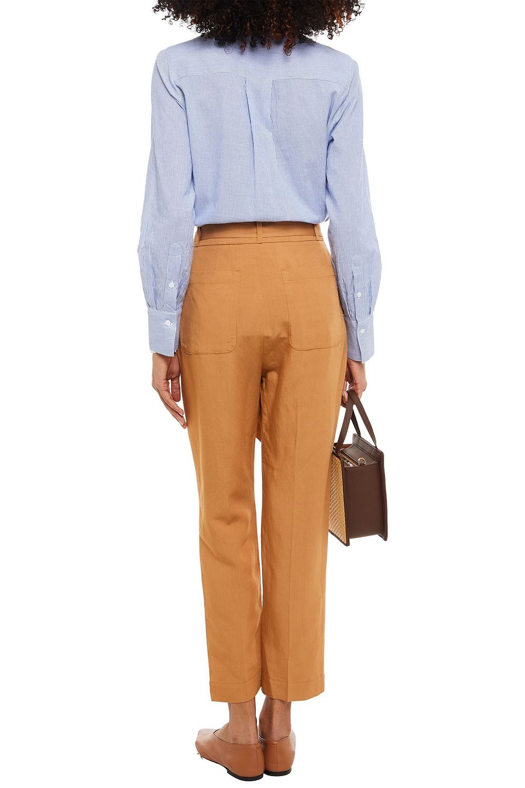 DAY BIRGER ET MIKKELSEN Cropped belted woven straight-leg pants