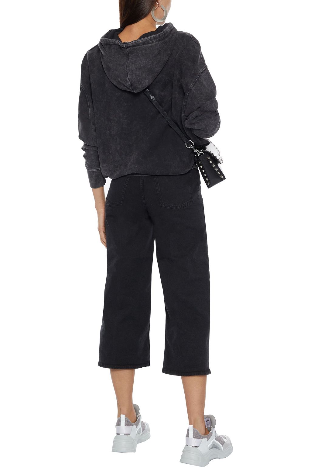 high rise wide leg jeans black