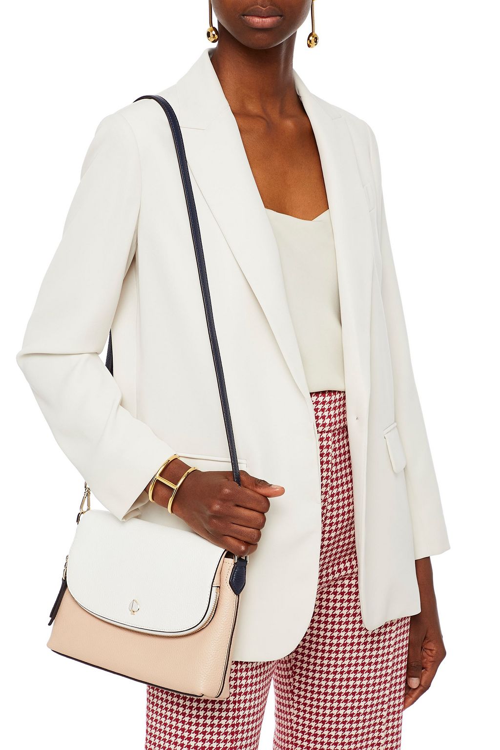 KATE SPADE NEW YORK Polly Schultertasche aus Narbenleder in Colour-Block-Optik