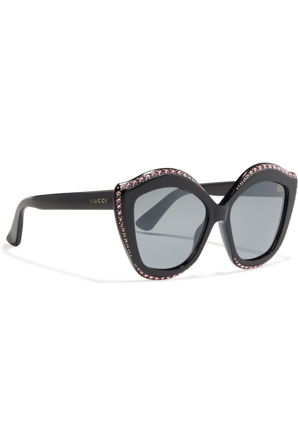 GUCCI Oversized cat-eye embellished acetate sunglasses
