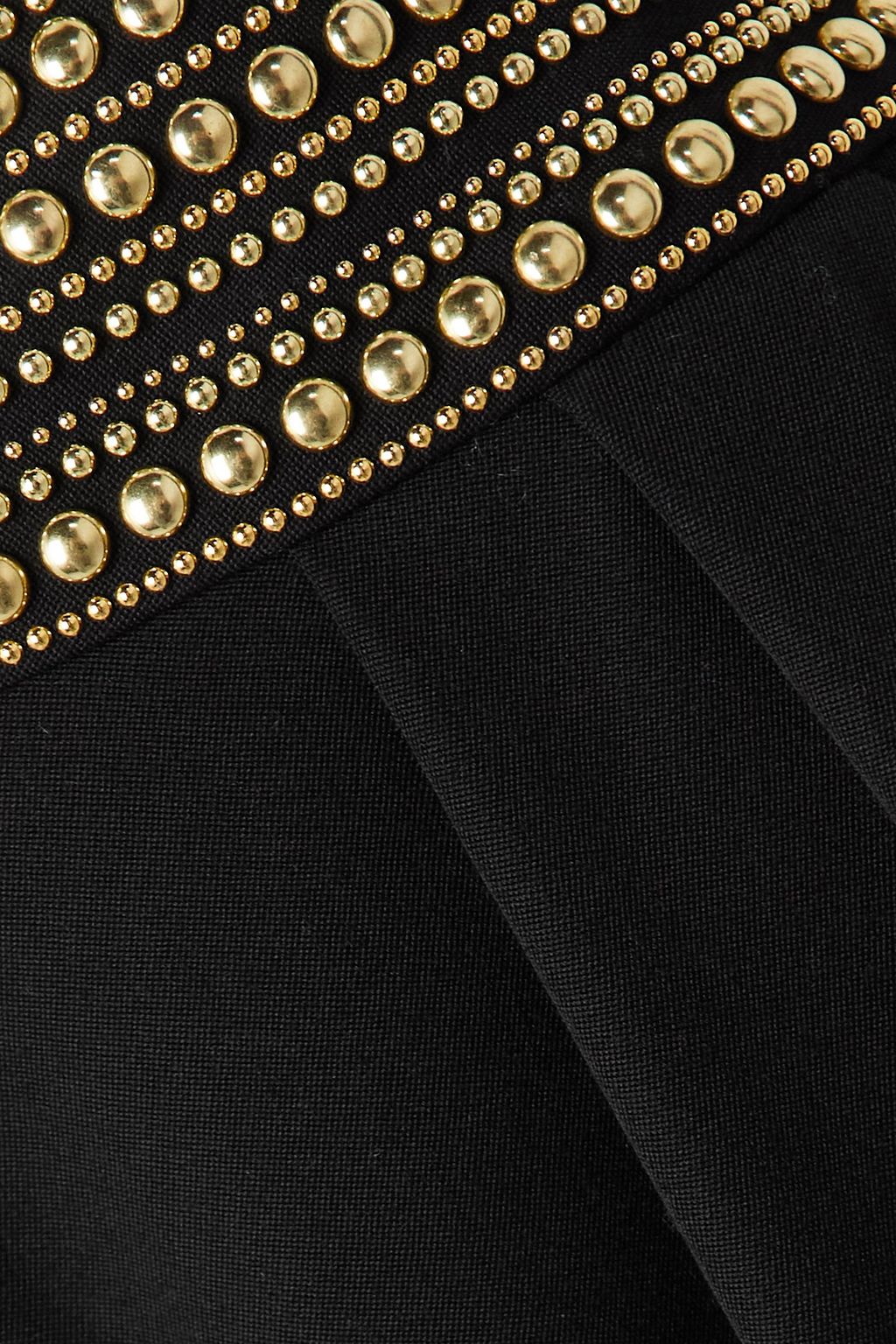 BALMAIN Studded grain de poudre wool wide-leg pants