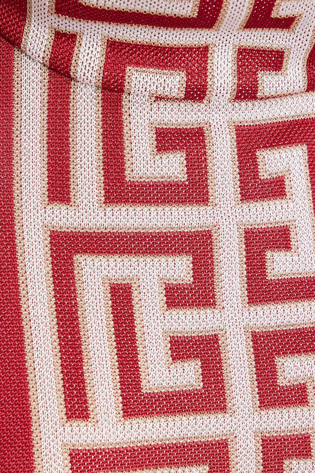 BALMAIN Jacquard-knit cape
