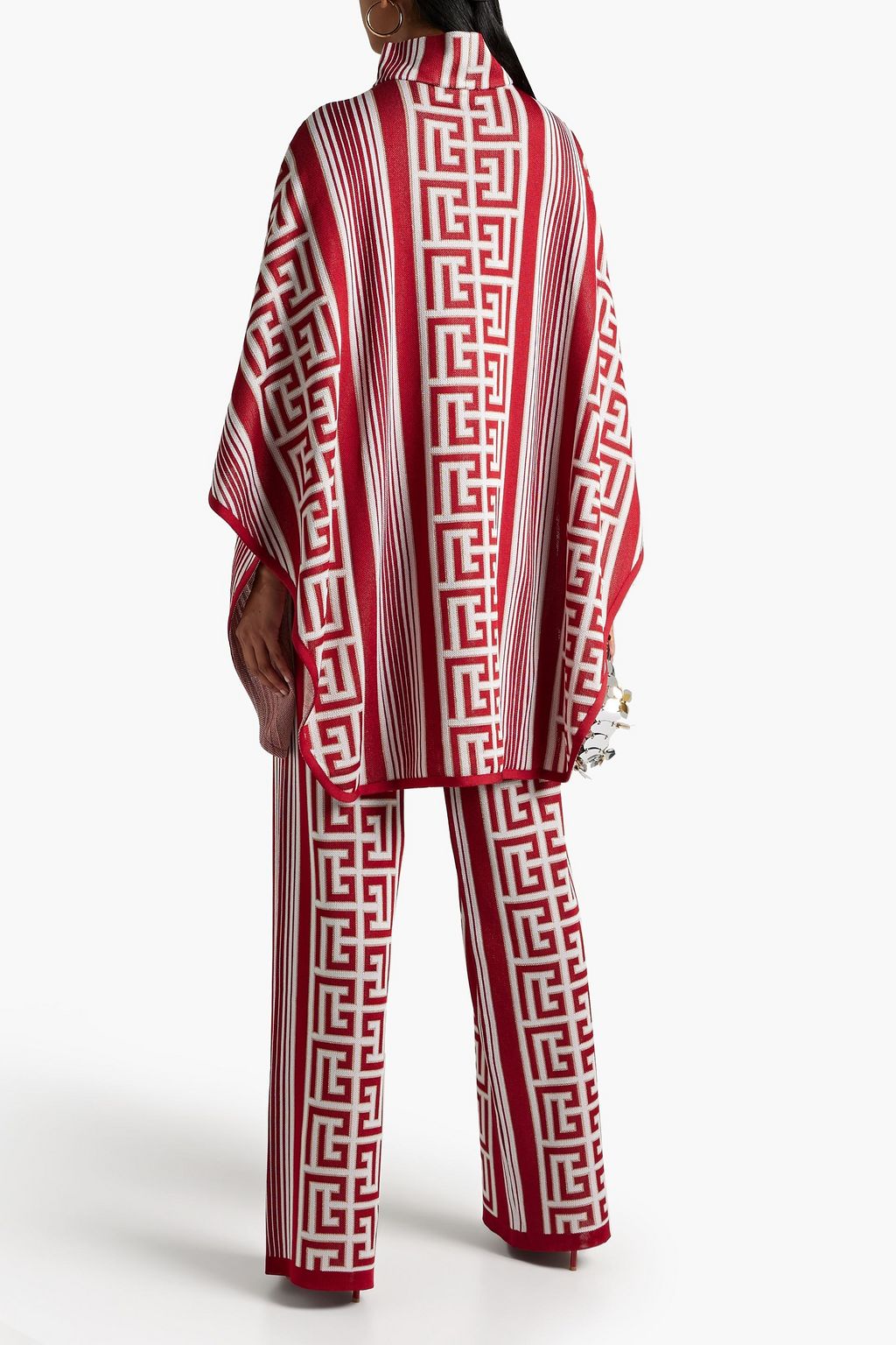 BALMAIN Jacquard-knit cape