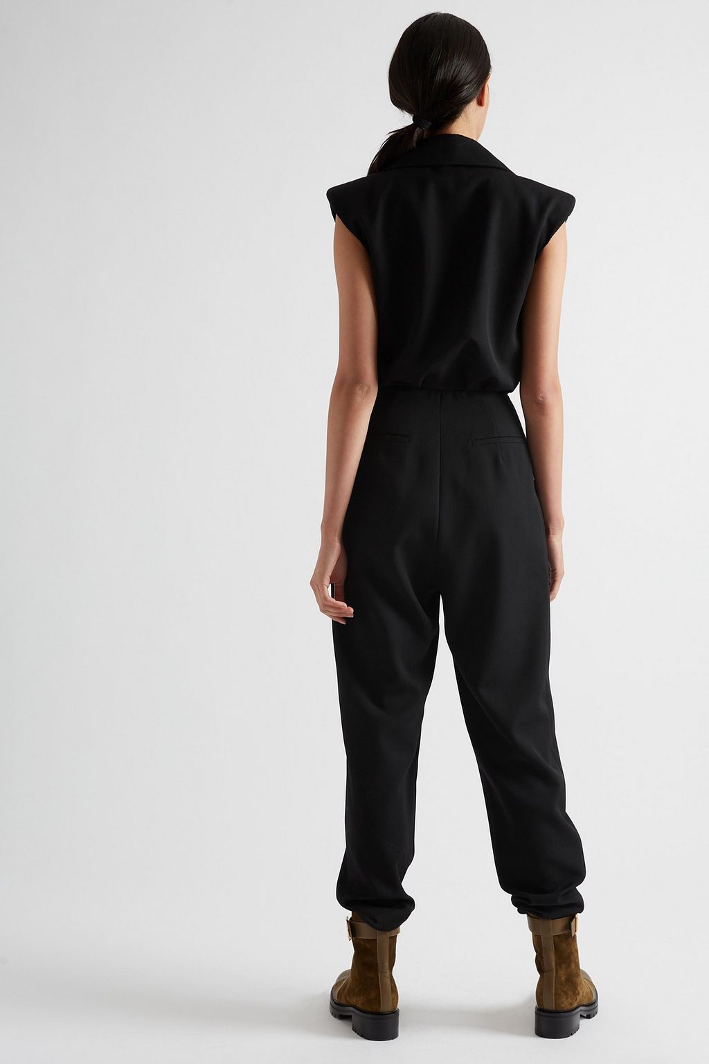 BALMAIN Jumpsuit aus Grain de Poudre aus Wolle mit Falten