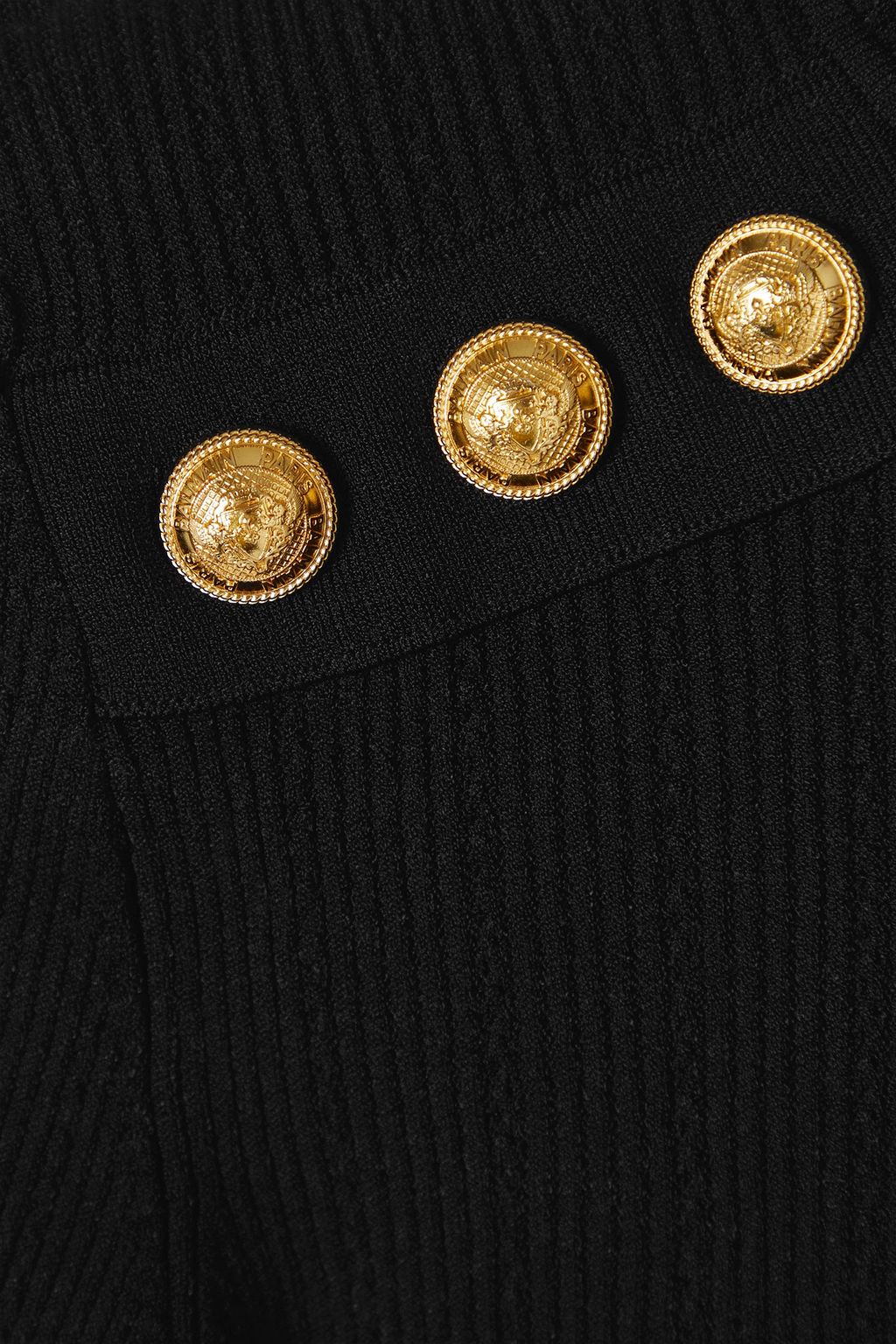 BALMAIN Button-detailed ribbed-knit turtleneck sweater